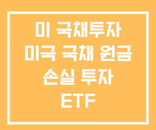 미 국채투자 미국 국채 원금 손실 투자 ETF 미 국채투자 미국 국채 원금 손실 투자 ETF