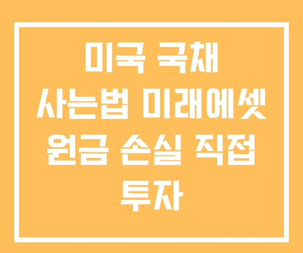 미국 국채 사는법 미래에셋 원금 손실 직접 투자 미국 국채 사는법 미래에셋 원금 손실 직접 투자