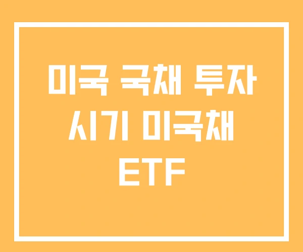 미국 국채 투자 시기 미국채 ETF