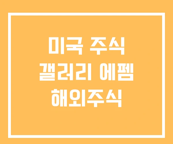 미국 주식 갤러리 에펨 해외주식