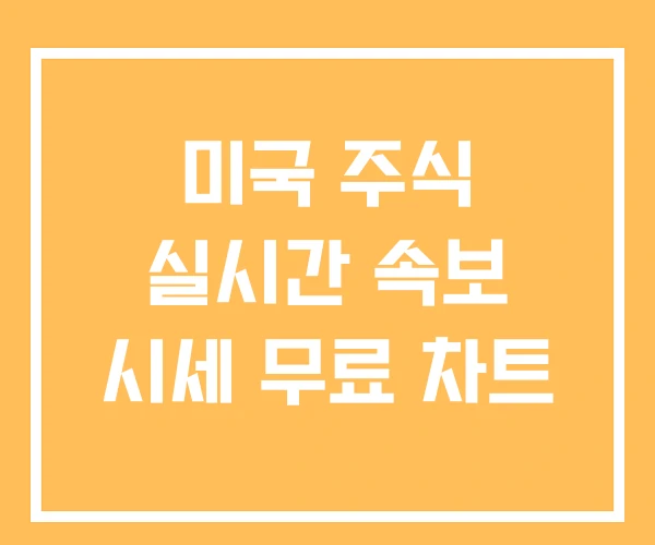 미국 주식 실시간 속보 시세 무료 차트