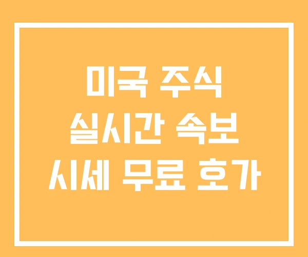 미국 주식 실시간 속보 시세 무료 호가 미국 주식 실시간 속보 시세 무료 호가