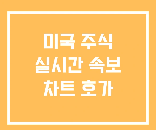 미국 주식 실시간 속보 차트 호가