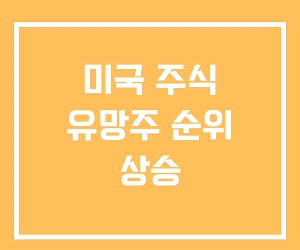미국 주식 유망주 순위 상승