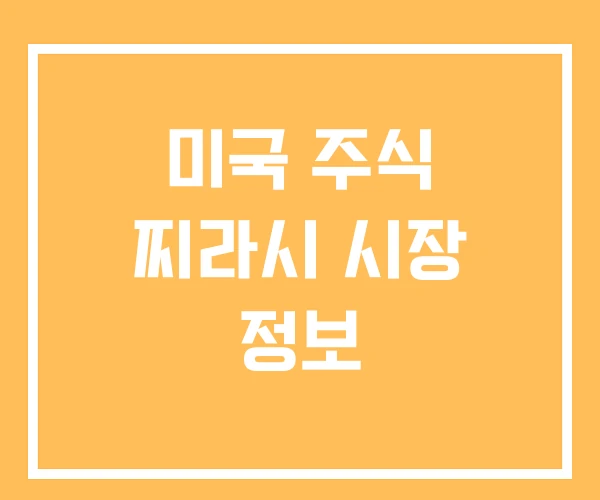 미국 주식 찌라시 시장 정보 미국 주식 찌라시 시장 정보