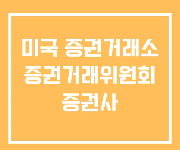 미국 증권거래소 증권거래위원회 증권사 미국 증권거래소 증권거래위원회 증권사