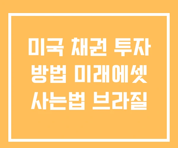 미국 채권 투자 방법 미래에셋 사는법 브라질 미국 채권 투자 방법 미래에셋 사는법 브라질