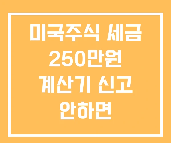 미국주식 세금 250만원 계산기 신고 안하면