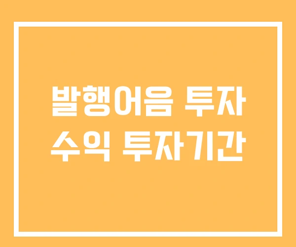 발행어음 투자 수익 투자기간