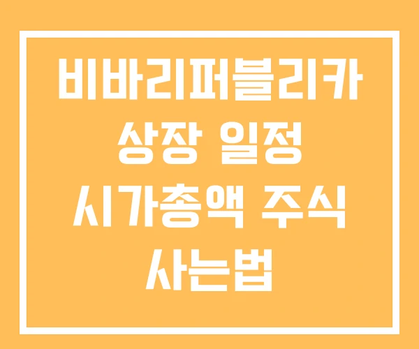 비바리퍼블리카 상장 일정 시가총액 주식 사는법