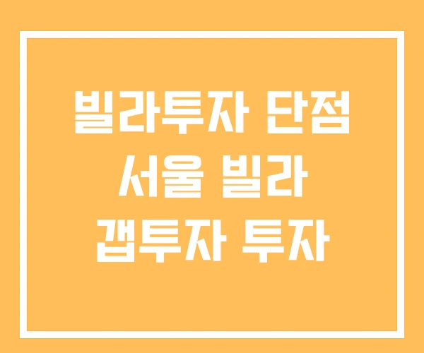 빌라투자 단점 서울 빌라 갭투자 투자 빌라투자 단점 서울 빌라 갭투자 투자