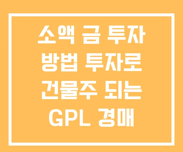 소액 금 투자 방법 투자로 건물주 되는 GPL 경매 NPL 소액 금 투자 방법 투자로 건물주 되는 GPL 경매 NPL