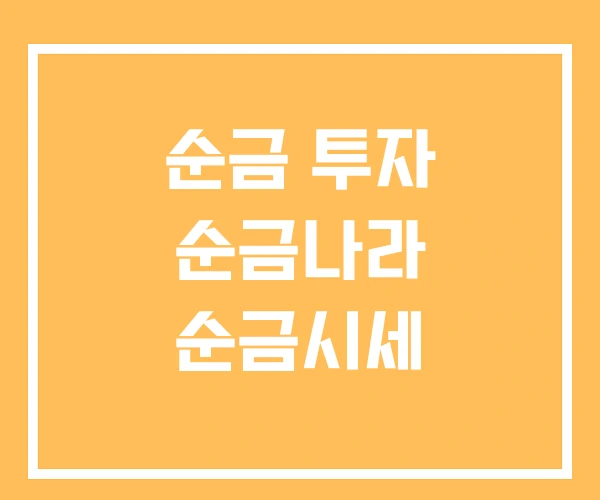 순금 투자 순금나라 순금시세