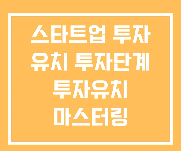 스타트업 투자 유치 투자단계 투자유치 마스터링 스타트업 투자 유치 투자단계 투자유치 마스터링